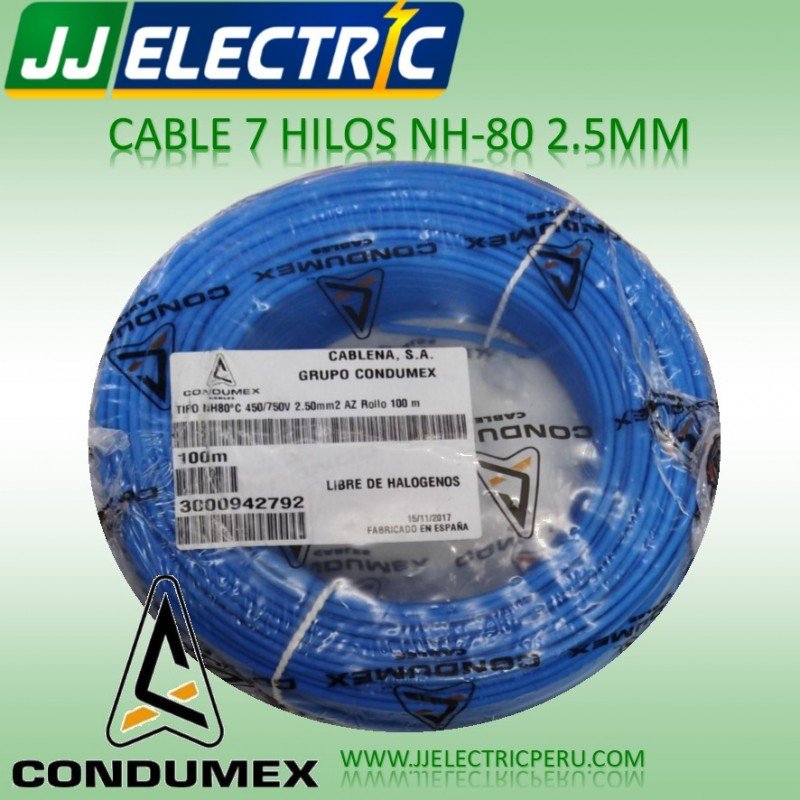 cable 7 hilos azul 450/750V NH-80 2.5mm condumex - JJ ELECTRIC PERU ...